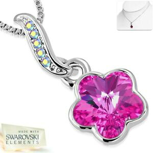 yzWG[EANZT[ sNNX^`[lbNXalliage avec or blanc dore collier de charm de fleur avec des cristaux rose ro