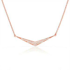 yzWG[EANZT[ Vo[X^[O[YgS[fzCgWRleNX^o[J[argent sterling rose ton dore blanc cristaux zircone lateral barre collier
