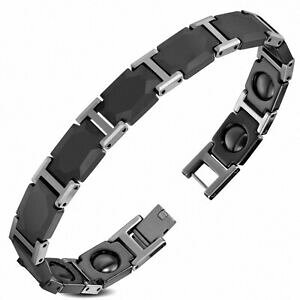 yzWG[EANZT[ ubNZ~bNuXbgg[pT[N10mm ?bracelet magnetique en ceramique noire avec lien panthere 2 tons