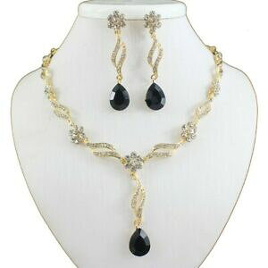 yzWG[EANZT[ XtXL[obNlbNXRGcEH[^[hbvparure collier boucles luxe swarovskiR elements goutte deau noire top qualite