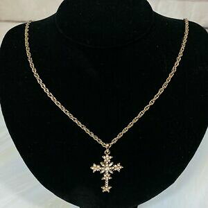 �y���������z�W���G���[�E�A�N�Z�T���[ ���B���e�[�W�X�g���X�V���y���N���X�y���_���g�`�F�[��vintage strass chapelet croix pendentif et chaine