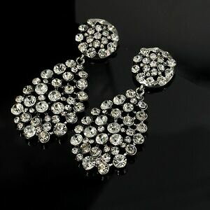 yzWG[EANZT[ t@bVCOVo[NbvNX^O[ey_gboucle doreille fashion clip argente transparent cristal goutte pendante yw12