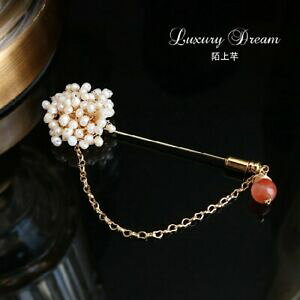 �y���������z�W���G���[�E�A�N�Z�T���[ �s���u���[�`�t�����[�~�j�p�[�����b�L�S�[���hbroche pin fleur mini perle culture quartz rose ficele artisanal plaque or msq2