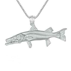 【送料無料】ジュエリー・アクセサリー シルバースターリングバーダフィッシュソリッドペンダントメイドイン66g argent sterling barracuda poisson 3d solide pendentif,fabrique en usa,18