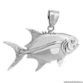 【送料無料】ジュエリー・アクセサリー スターリングシルバーフロリダポンパノsterling silver 3d florida pompano fish pendant