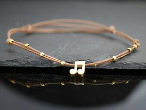 �y���������z�W���G���[�E�A�N�Z�T���[ �m�[�g�p�[�����U�[�u���X���b�g�S�[���hbracelet en cuir avec note et perles or