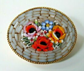 【送料無料】ジュエリー・アクセサリー ヴィンテージマイクロモザイクブローチブーケbroche micromosaique bouquet de fleurs vintage 15293