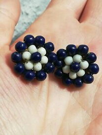 【送料無料】ジュエリー・アクセサリー クリップビーズclips doreilles anciennes, annee 4050, dorees et perles bleues