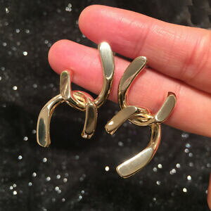 �y���������z�W���G���[�E�A�N�Z�T���[ �C�������O�N���X�A�[���f�R�`�F�[�����@�����[�h���^�����b�L�S�[���hboucles doreilles clous art deco chaine anneau irregulier metal plaque or g10 a