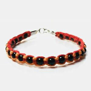 yzWG[EANZT[ uXbgp[IjNX}NRbgIWuWAbracelet perles onyx macrame coton tresse orange bresilien