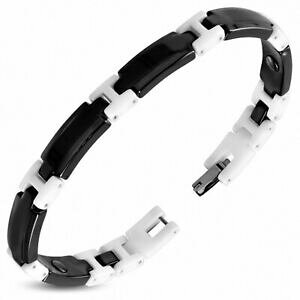 yzWG[EANZT[ uXbgZ~bNNg[pT[7mm ?bracelet magnetique lien en ceramique noir et blanc 2 tons panther