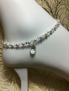 yzWG[EANZT[ nhChNAp[XtXL[GgANuXbgANbgt[gDOhandmade clear pearl swarovski element ankle braceletankl