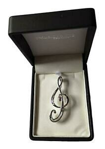 yzWG[EANZT[ L[Vo[bLNX^XtXL[u[`cle de sol plaque argent cristal swarovski broche