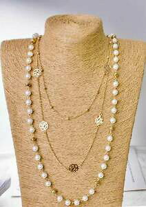 yzWG[EANZT[ WG\eB[RA[E[}zCgp[}`S[f[hbijou sautoircollier cadeau femme,perle blanche,chaines multirang,dore,mode,fr
