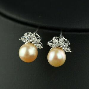 yzWG[EANZT[ Vo[[YJ`[X^[Ot[COp[boucles doreilles clous perle de culture rose argent sterling 925 fleur tz2 a04