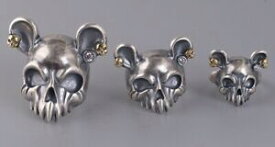 【送料無料】ジュエリー・アクセサリー スターリングシルバーマウススカルリングリングジュエリー925 sterling silver mouse mice skull lovers ring rings jewelry s3009