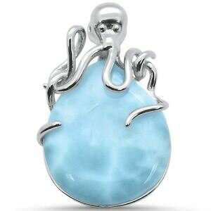 yzWG[EANZT[ i`}[I[o^RX^[OVo[y_gnatural larimar oval octopus 925 sterling silver pendant