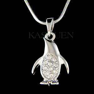 yzWG[EANZT[ yMNX^XtXL[lbNXWG[iCempereur pingouin avec cristal swarovski mignon antarctica collier bijoux neuf