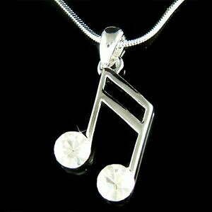 yzWG[EANZT[ NX^XtXL[sAm_uNbVRA[iCm[gtransparent musique note avec cristal swarovski piano double croche collier neuf