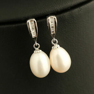 yzWG[EANZT[ zCgJ`[Vo[X^[OCOp[boucles doreilles clous perle de culture blanc argent sterling 925 tz2 b16