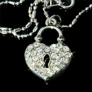 yzWG[EANZT[ NX^XtXL[uo^ClbNXNX}XJfiXcle de mon coeur cadenas avec cristal swarovski amour valentin collier noel