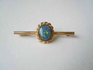 yzWG[EANZT[ Ip[_ubggS[fJ[u[`gvbgpetit couleur doree broche avec opale dublette triplette 2,1 g3,9 x 1,3 cm