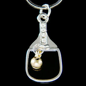 yzWG[EANZT[ s|{[PbgNX^XtXL[PbglbNXping pong balle raquette avec cristal swarovski table tennis raquette collier