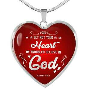 yzWG[EANZT[ X`[J[S[hn[gybible verset cadeau, etre pas troubled collier acier inoxydable or 18k coeur pen