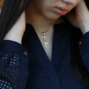 yzWG[EANZT[ NX^XtXL[CGXWG[lbNXpatriarchal croix ~ avec cristal swarovski jesus religieux collier bijoux