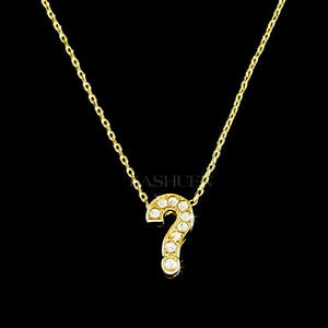yzWG[EANZT[ NX^XtXL[lbNXWG[iCS[hdelicat or ton question mark avec cristal swarovski collier bijoux neuf