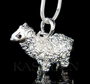 �y���������z�W���G���[�E�A�N�Z�T���[ 3d mouton agneau lama ~ avec cristal swarovski nature animal collier bijoux