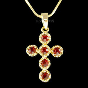 yzWG[EANZT[ NX^XtXL[[hCGXWG[lbNXrouge croix avec cristal swarovski dieu lord jesus religieux collier bijoux
