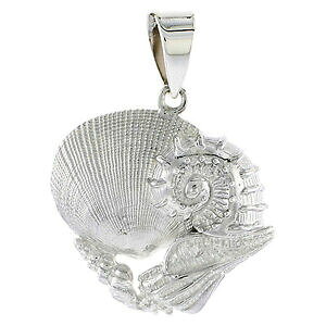 yzWG[EANZT[ Vo[X^[OVFy_gC^A{bNXargent sterling flawless qualite mollusk coquillages pendentif, 18 italien box