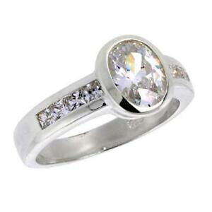 yzWG[EANZT[ Vo[X^[OGQ[WgOI[oJbgZ^[argent sterling fiancailles cz ring w 8mm x 6mm 125ct ovale cut centre