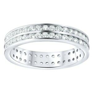 yzWG[EANZT[ X^[OVo[pFO_uCG^jeBsterling 925 argent pave bague double lines eternity