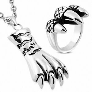 yzWG[EANZT[ ^CK[hSC[Op[y_goCJ[Opendentif et bague de motard tigre dragon paume daigle en acier inoxydable