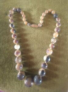 �y���������z�W���G���[�E�A�N�Z�T���[ ���E���h�p�[�����B���e�[�W�l�b�N���X���f��collier vintage en corne de bovin perles rondes en chute 1970 tres beau modele