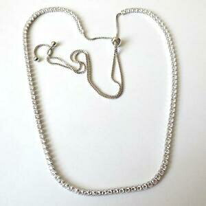 yzWG[EANZT[ R[iejXJ[AWFgRWRjrALcollana tennis colore argento con zirconi bianchi 40 60 cm 164 bb