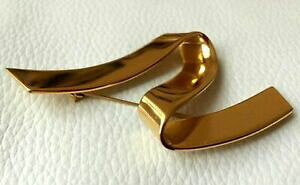 yzWG[EANZT[ lCu[Vmagnifique broche signe monet dore ligne fluide 7,5cm neuf