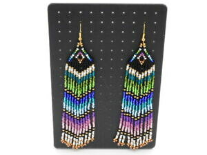 �y���������z�W���G���[�E�A�N�Z�T���[ �I���b�L�[�j�f�B�p�[���C�������M�G�R�����e�B�V�[�h�r�[�Y�C�������Oorecchini di perline, lunghi e colorati, seed beads earrings