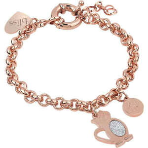 yzWG[EANZT[ uXOb^[}jAub`hiKbgu][YkI[Hbliss glittermania ,bracciale donna gatto ,bronzo rose, nuovo 20085295