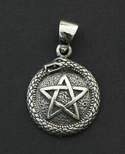 �y���������z�W���G���[�E�A�N�Z�T���[ �E���{���X�y���^�O�����y���_���g�^���X�}���V���o�[pendentif ouroboros serpent enlace pentagramme talisman argent 925 4g 26339 b28