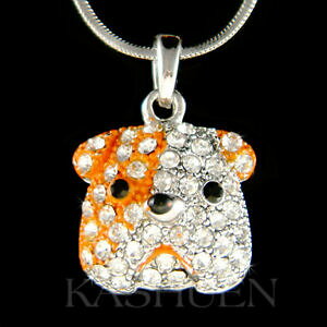 yzWG[EANZT[ NX^XtXL[WG[`F[lbNXuhbOanglais britannique bouledogue~ avec cristal swarovski dog bijoux chaine collier