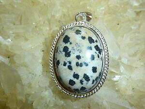 yzWG[EANZT[ WXy_}VAy_gp[YvPVo[t[pendentif jaspe dalmatien perles 6 mm monture en argent plaque