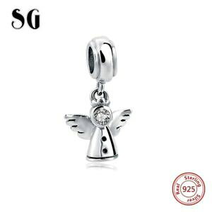 �y���������z�W���G���[�E�A�N�Z�T���[ �V���o�[�X�^�[�����O�G���W�F���p�[���`���[���N���X�}�X�W���G���[�y���_���g925 argent sterling ange perles breloques pendentif bijou noel cadeaux pour elle