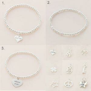 �y���������z�W���G���[�E�A�N�Z�T���[ �V���o�[�X�^�[�����O�p�[���{�[���X�^�b�L���O�u���X���b�g�u�����b�N�p�[�\�i���C�Yargent sterling perle balle empilage bracelets, inc breloque, personnalise grave