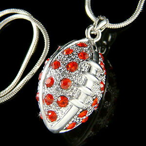 yzWG[EANZT[ NX^XtXL[{[X|[cJ[bhAJtbg{[rouge 3d football americain~ avec cristal swarovski balle sport collier