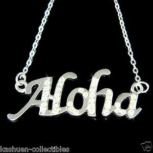 yzWG[EANZT[ AnNX^XtXL[nCAlbNXaloha ~ avec cristal swarovski hawaii hawaien hello souvenir collier cadeau
