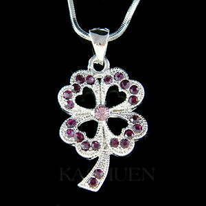 yzWG[EANZT[ oCIbgN[o[[tNX^XtXL[N[o[ACbVWG[lbNXviolet 4 feuille trefle avec cristal swarovski trefle irland