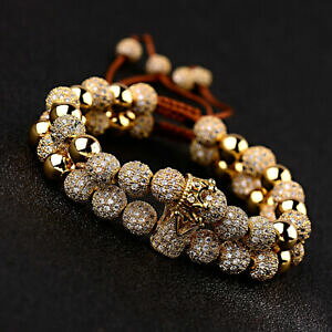 yzWG[EANZT[ zbgOWA[}CNNEJbvuXbghot luxury micro pave cz crown braided adjustable couple bracelets for men women